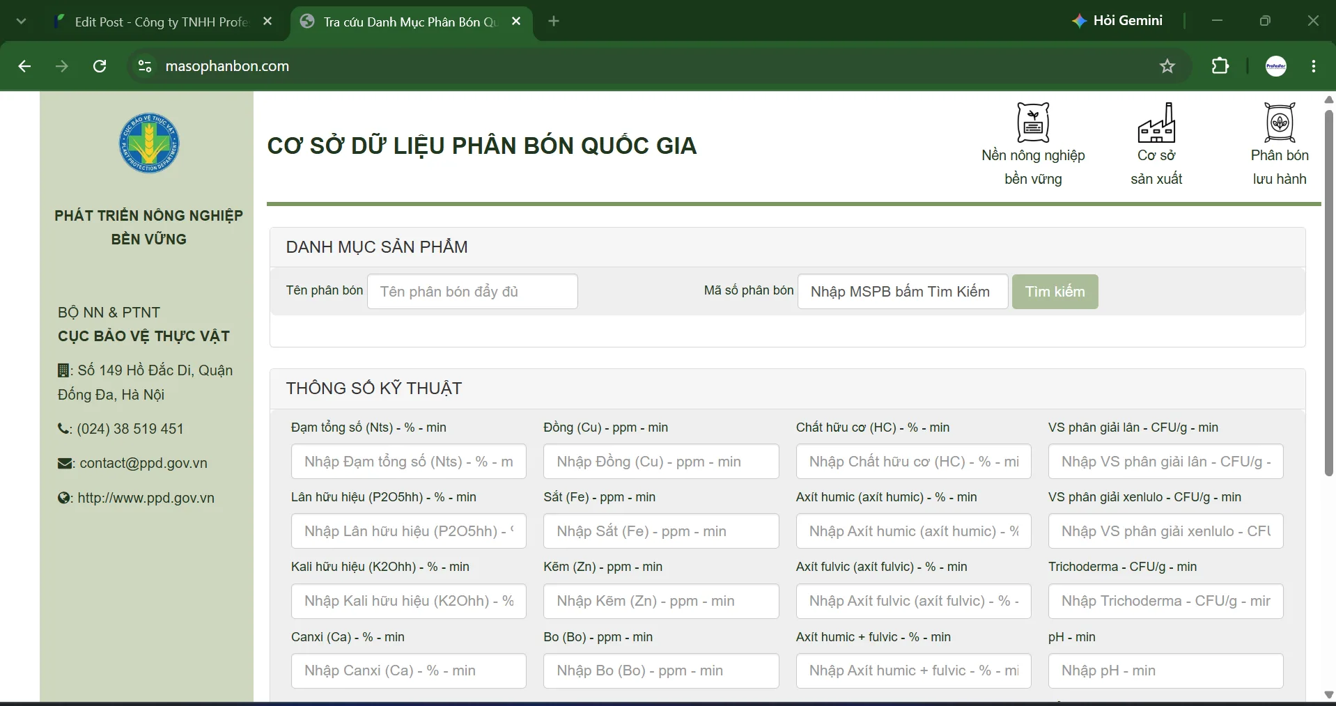 MSPB masophanbon MÃ SỐ PHÂN BÓN PROFESFAR ThS. Phan Anh Thế